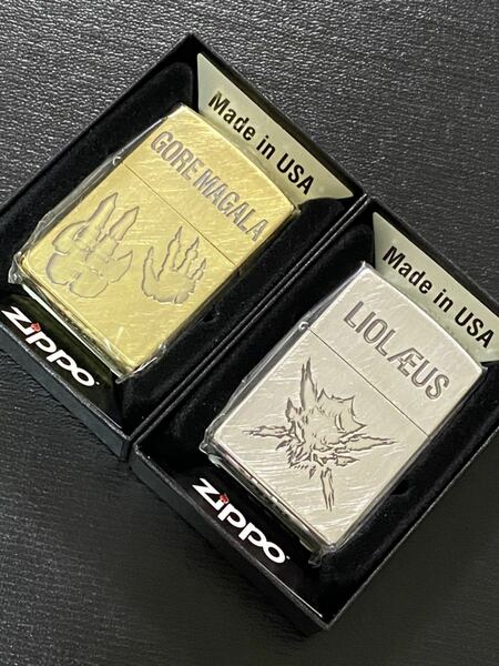 zippo モンスターハンター 2点 ゴア マガラ リオレウス 狂竜戦線 特殊加工 希少モデル 2016年製 MONSTER HUNTER ケース 保証書付き