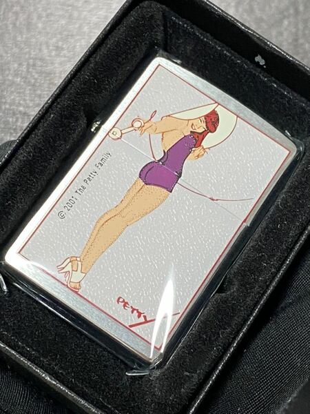 zippo ペティーガール ヴィンテージ シルバー 希少モデル ヴィンテージ 2001年製 PETTY GIRL ケース 保証書付き