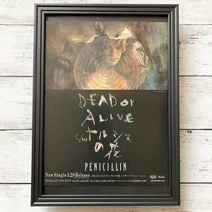 額装品◆PENICILLIN ペニシリン DEAD or ALIVE ナルシスの花 /90年代/ポスター風広告/A4サイズ額入り/アートフレーム　YW07-1