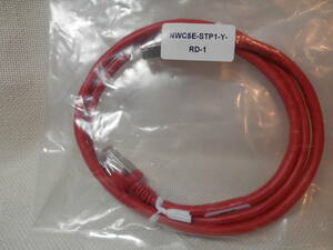 ミスミ製★NWC5E-STP1-Y-RD-1★CAT5e LANケーブルシールドコネクタ付き★1ｍ★赤色★