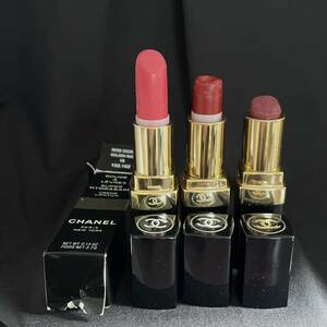 1円〜 CHANEL ROUGE シャネル 口紅 ルージュ 3点まとめ 中古品 ジャンク