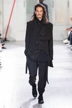 Yohji Yamamoto pour homme 切り替えフラップダブルジャケット トリポリ トリアセテート 黒 テーラード ジャケット タキシード HZ-J08-500_画像5