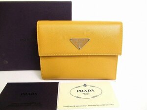 【希少】 【未使用保管品】 プラダ PRADA サフィアーノ レザー 2つ折り 財布 コンパクト財布 コンパクトウォレット メンズ レディース