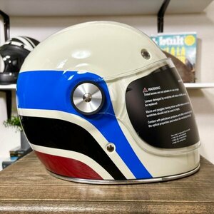 ★BELL BULLITT SPEEDWAY GLOSS VINTAGE WHITE/BLUE ベル ブリット フルフェイスヘルメット グロスヴィンテージホワイト/L 安心の即納です