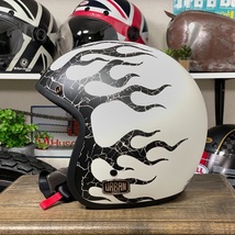 新品☆URBAN HELMETS TRACER アーバン ヘルメット ジェットヘルメット ファイアーパターン ホワイト/L 輸入品 DOT規格_画像5