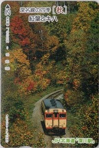 JR北海道　深名線の四季　秋　紅葉とキハ　オレンジカード