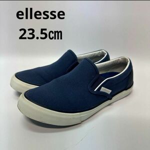 ellesse スリッポン　スニーカー　ネイビー　23.5 キャンパス