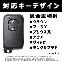 送料無料 プリウス30系 PHV 2ボタン向け スマートキーケース シリコンカバー ブルー（トヨタ-タイプ2）現 車 確認必要_画像4