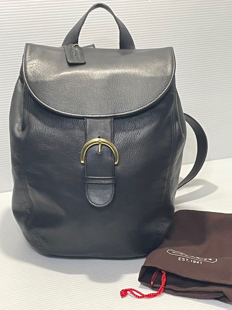 極美品 オールド コーチ COACH リュック本革 ブラック 保管袋付属