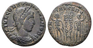 １円スタート! ・ローマ帝国の皇帝 コンスタンティヌス2世（在位：AD 317-337 年）青銅貨・アンティーク コイン