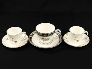 C2106 WEDGWOOD ウェッジウッド Bone China MADE IN ENGLANDカップ ＆ソーサー 洋食器 3客セット