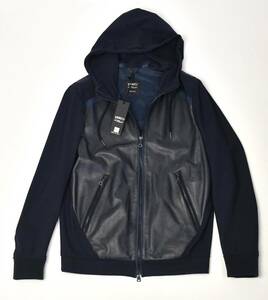  new goods emetiEMMETIf-teto blouson 44 navy punching leather × neoprene × quilting 