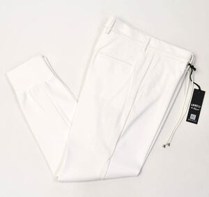 新品エンメティEMMETI裾リブジャージーパンツ50ホワイトPANT2