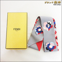 *FENDI フェンディ ツイリー スカーフ リバーシブル 花柄 総柄 マルチカラー*送料込_画像1