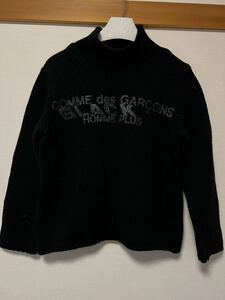 【古着】コムデギャルソンオムプリュス COMME des GARCONS HOMME PLUS 黒 セーター ニット ハイネック Mサイズ ブラックコムデギャルソン