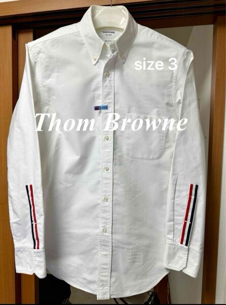 ★レア・イタリア製・極美品★Thom Browne トリコロール シャツ 白