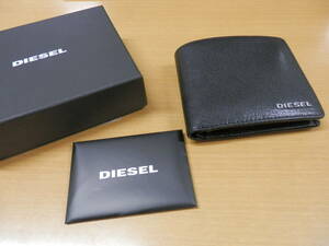 DIESEL ディーゼル レザーメンズ サイフ 財布 二つ折り財布 ブラック ブランド ウォレット メンズ 本革 レザー 財布【E545】