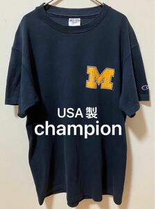 USA製 トリコタグ　champion チャンピオン ミシガン大学　カレッジTシャツ　シングルステッチ　丸胴ボディ