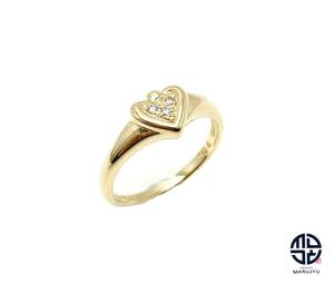 DIOR Dior ディオール750 K18YG 18Kイエローゴールド ハートモチーフ リング 指輪 ブランドジュエリー アクセサリー 約11号
