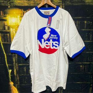 [激レア、新品]【汚れ有】New Jersey時代のNets TシャツHardwood Classics majestic 当時物