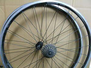 中古 ７００C用前後ホイール クリンチャーリム ９速 SHIMANO WH-R500　044