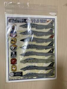 1/48 ハセガワ用 F-14A/Bトムキャットデカールセット パート2 未使用 VF-33/VF-103/VF-31/VF-84/VF-101/VF-14/VF-11 F/D&S-4809