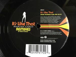 ★Mariah Carey / It's Like That (Remixes) 12EP★Qsfb5★ David Morales