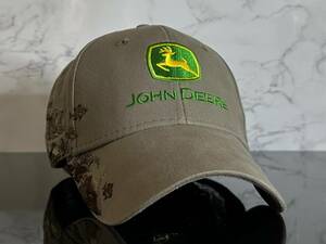 【未使用品】137K★JOHN DEERE ジョン・ディア キャップ 帽子 CAP クールなグレーにブラックバス柄のブラウン刺繍入り《FREEサイズ》