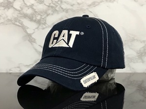 【未使用品】121P★Caterpillar CAT キャタピラー キャップ 帽子 ネイビーのコットン素材に拘りのビンテージ加工ワッペン♪《FREEサイズ》