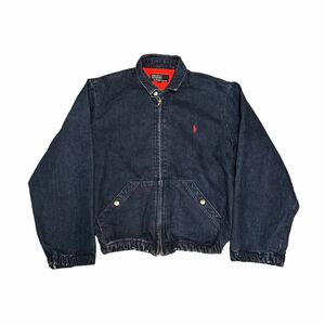 濃紺90s POLO Ralph Lauren ラルフローレン デニム スウィングトップ ジャケット キッズ アメカジヴィンテージ