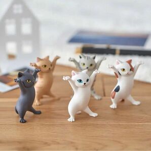 5個セット　ネコ　猫　グッズ　ペン置き　ディスプレイ　フィギュア　置物　フィギア　ディスプレイ　ねこ　キャット　アニマル好き