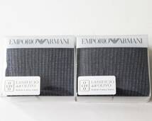 《EMPORIO ARMANI エンポリオアルマーニ》箱付新品 上質レーヨン使用 ソックス2足セット 靴下 25~27cm プレゼントにも A9397_画像4
