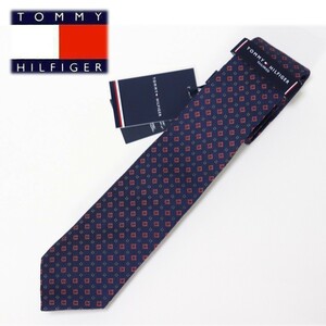 《TOMMY HILFIGER トミーヒルフィガー》新品 イタリア製 シルク混 小紋柄ネクタイ ビジネス プレゼントにも A9376