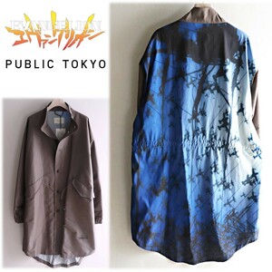 《PUBLIC TOKYO×エヴァンゲリオン コラボ》新品 定価50,600円 【背面オスプレイデザイン】モッズコート スプリングコート Fサイズ A9468