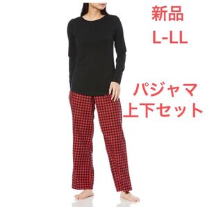 Amazon Essentials パジャマ セット 長袖Tシャツ・フランネルパンツ ライトウエイト レディース パンツ 春 上下