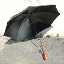 雨傘 ライフル アンブレラ 木製ストック調 8本骨 ミリタリー 長傘 かさ カサ_画像2