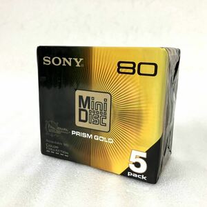 新品未開封 SONY ソニー 録音用ミニディスク 5MDW80PRB PRISM GOLD プリズムゴールド 5 pack 80分 5枚組 日本製