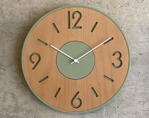 レジン製！Resin round clock/sage green(検索,ミッドセンチュリー,イームズ,ビンテージ,50's,60's,北欧,midcentury,70's,80's,レトロ