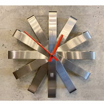 Ribbon wallclock nikkel(検ミッドセンチュリー,midcentury,スウィープムーブメント,ジョージネルソン,イームズ,カッシーナ,B&B等と相性良_画像1