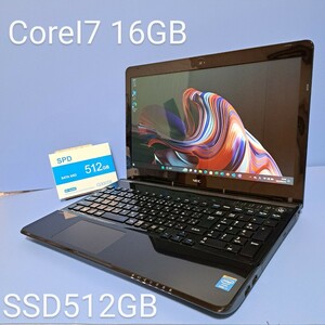 ★最強CoreI7★メモリ16GB★新品SSD512GB NEC/LS700/R/Windows11/Webカメラ/ブルーレイ/Office2019H&B/lavie/Bluetooth/USB3.0×4/ブラック