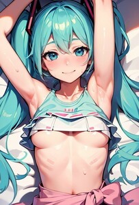 初音ミク 同人 アニメ ポスター A4サイズ 高品質 美少女 イラストアートポスター anime セクシーアート 0214 (22)