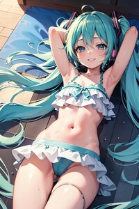 初音ミク 同人 アニメ ポスター A4サイズ 高品質 美少女 巨乳 イラストアートポスター セクシーアート 0206 (24)