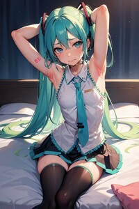 初音ミク 同人 アニメ ポスター A4サイズ 高品質 美少女 イラストアートポスター anime セクシーアート 0214 (15)