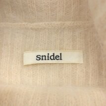 ●美品 SNIDEL スナイデル 定価16,500円 アルパカ ウール オープンショルダー タートルネック リブニット ワンピース F オフホワイト チュ_画像3