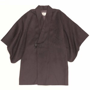 ◆美品 PEONY ピオニー 伊COLOMBO社製 最高級カシミヤ100% ヘチマ衿 和装コート M ブラウン 袷羽織 着物 ハンドメイド カシミア レディース