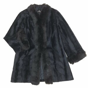 *Benaru WATAICHIbenaru gorgeous fox fur trim eko fur coat 11(L) black black fake fur fur made in Japan domestic regular goods woman 