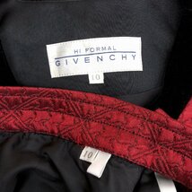 ●美品 GIVENCHY ジバンシー ベルベット装飾 ウール スカート スーツ 上下セットアップ 10(L相当) ジャケット フォーマル 東京ソワール_画像3