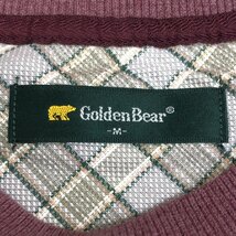 ●美品 Golden Bear ゴールデンベア ロゴ刺繍 裏起毛 スウェット トレーナー M あずき パープル系 カジュアル 国内正規品 メンズ 紳士_画像3