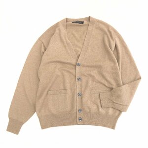 ●美品 Pure Cashmere 《繊維の宝石》上質 カシミヤ100% ニット カーディガン L ブラウン系 長袖 羽織り 国内正規品 メンズ カシミア