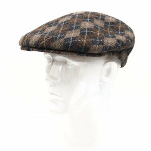 美品 英国製 KANGOL カンゴール アーガイル柄 ウール ニット ハンチング S イギリス製 帽子 キャップ メンズ 紳士